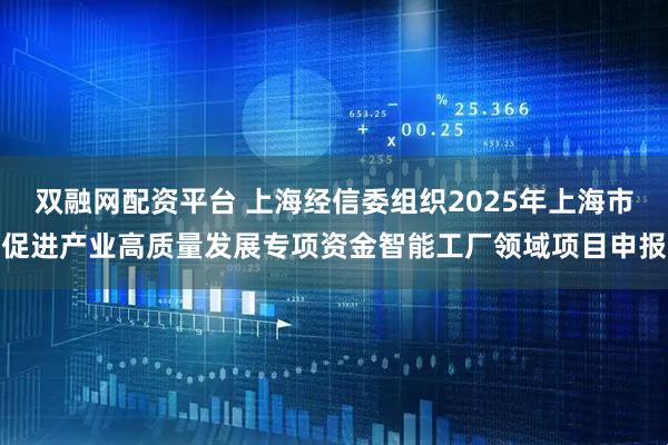 双融网配资平台 上海经信委组织2025年上海市促进产业高质量发展专项资金智能工厂领域项目申报
