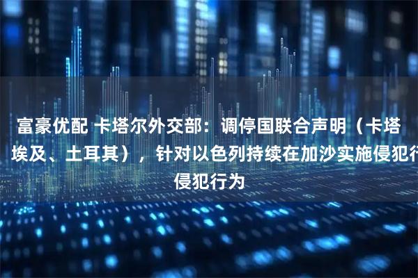 富豪优配 卡塔尔外交部：调停国联合声明（卡塔尔、埃及、土耳其），针对以色列持续在加沙实施侵犯行为